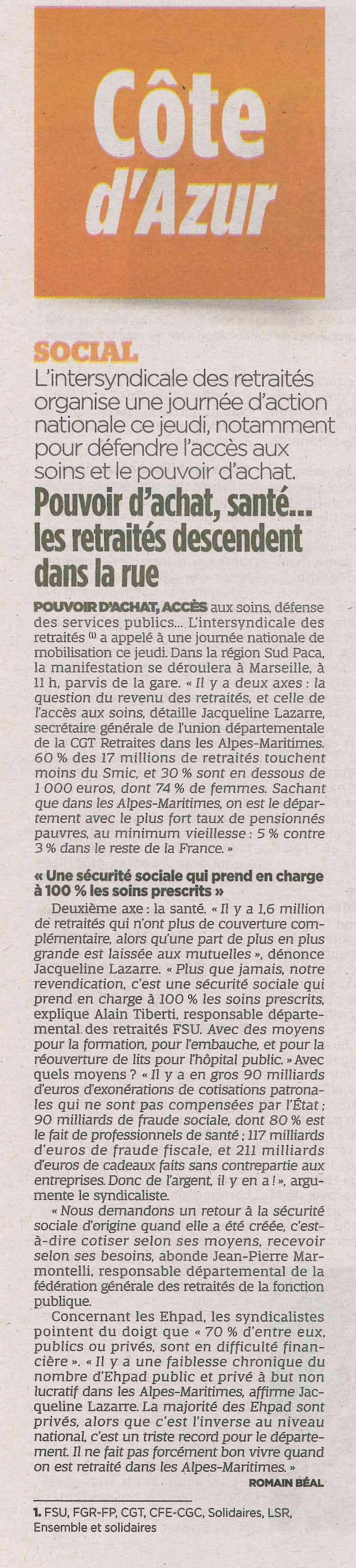  Pouvoir d'achat, santé... les retraités descendent dans la rue