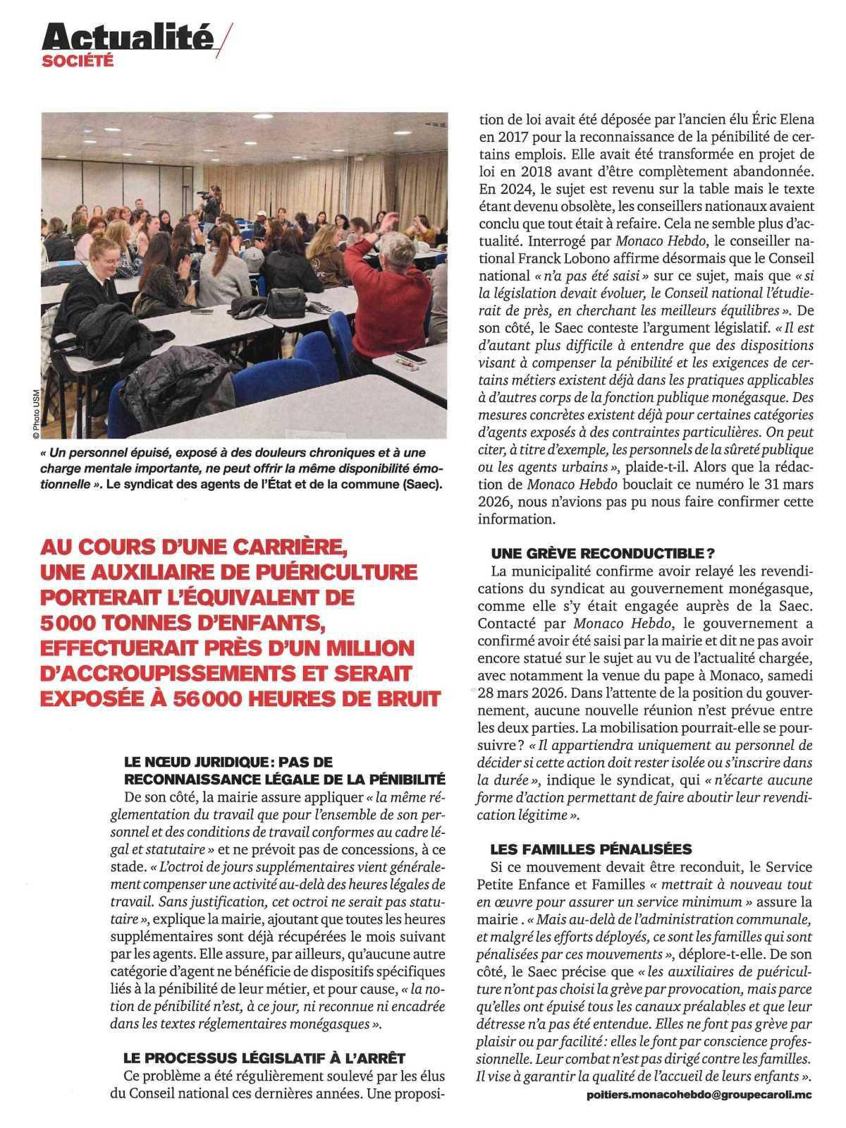 Crèches Monégasques: la pénibilité au cœur de la grève