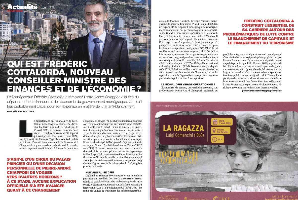 Qui est Frédéric COTTALORDA, nouveau Conseiller - Ministre des finances et de l'économie ?