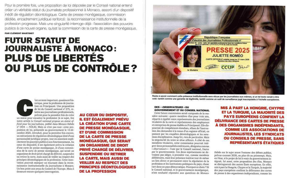 Futur statut de journaliste à Monaco: plus de liberté ou plus de contrôle ?
