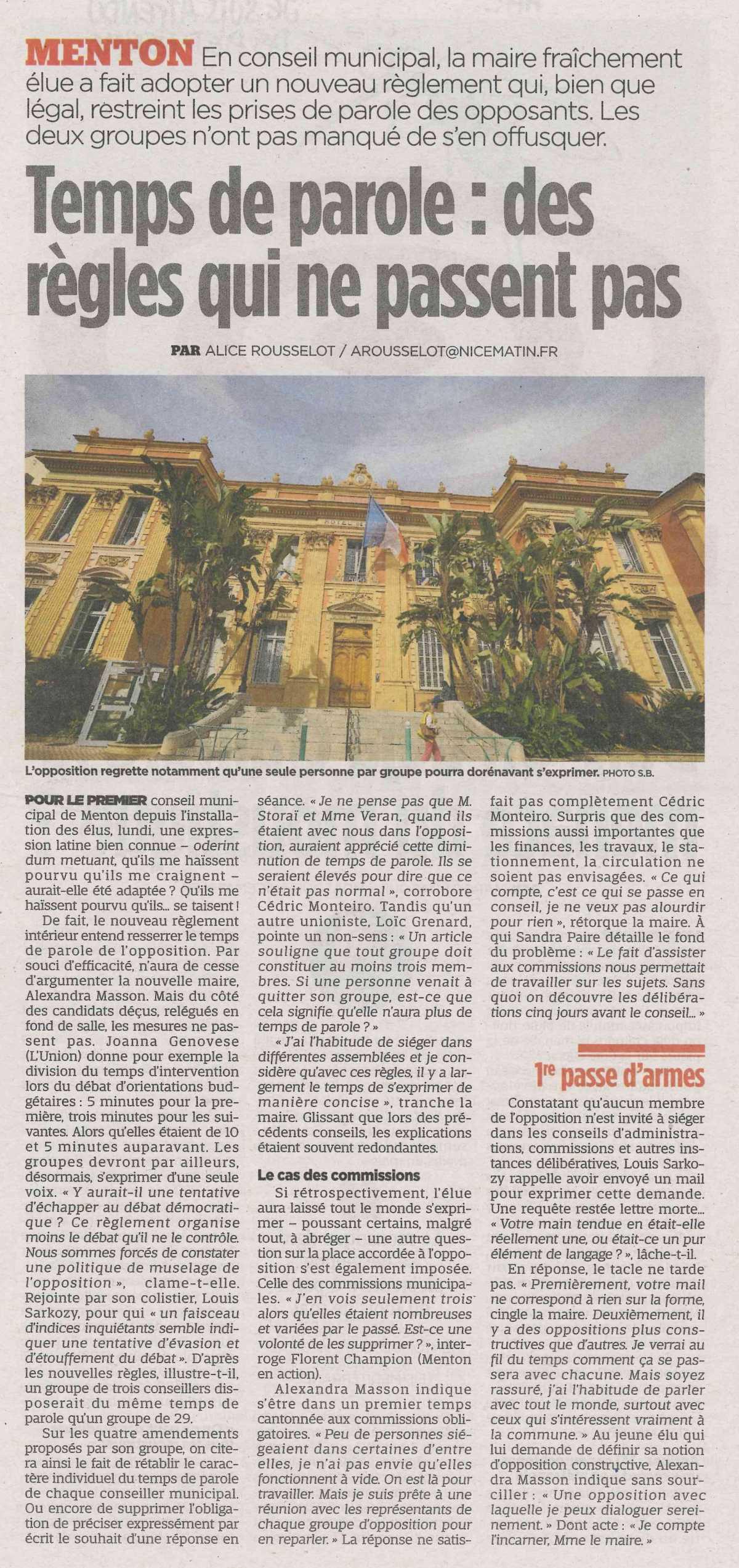 Temps de parole: des règles qui ne passent pas