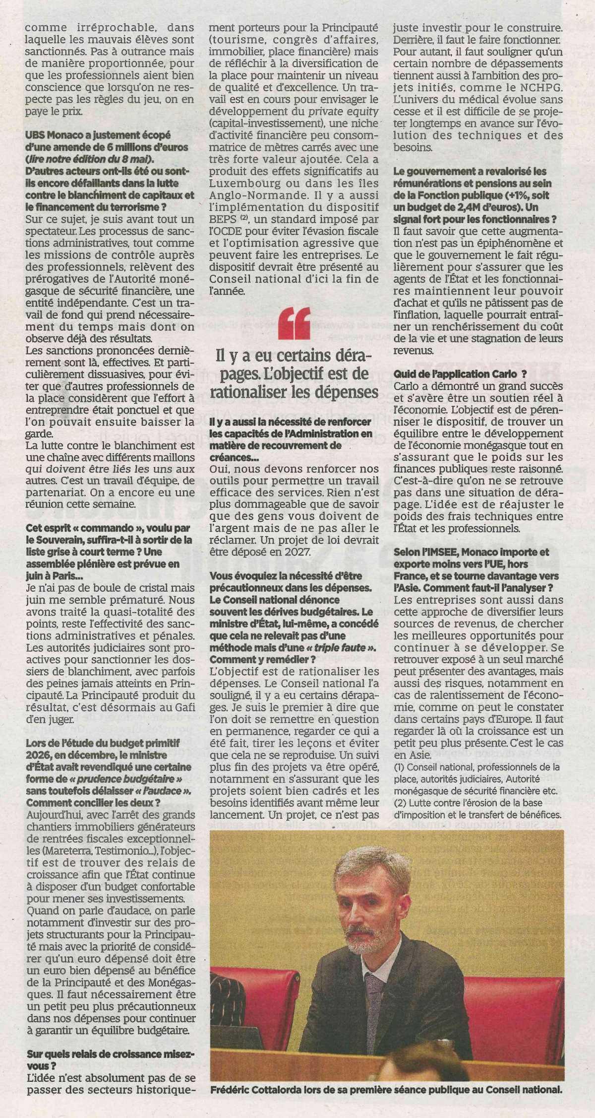 "Être précautionneux dans nos dépenses"