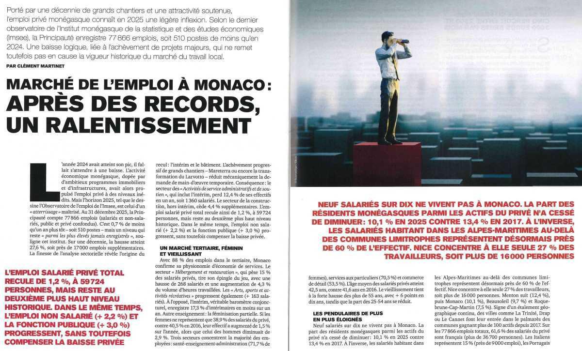  Marché de l'emploi à Monaco: Après des records, un ralentissement
