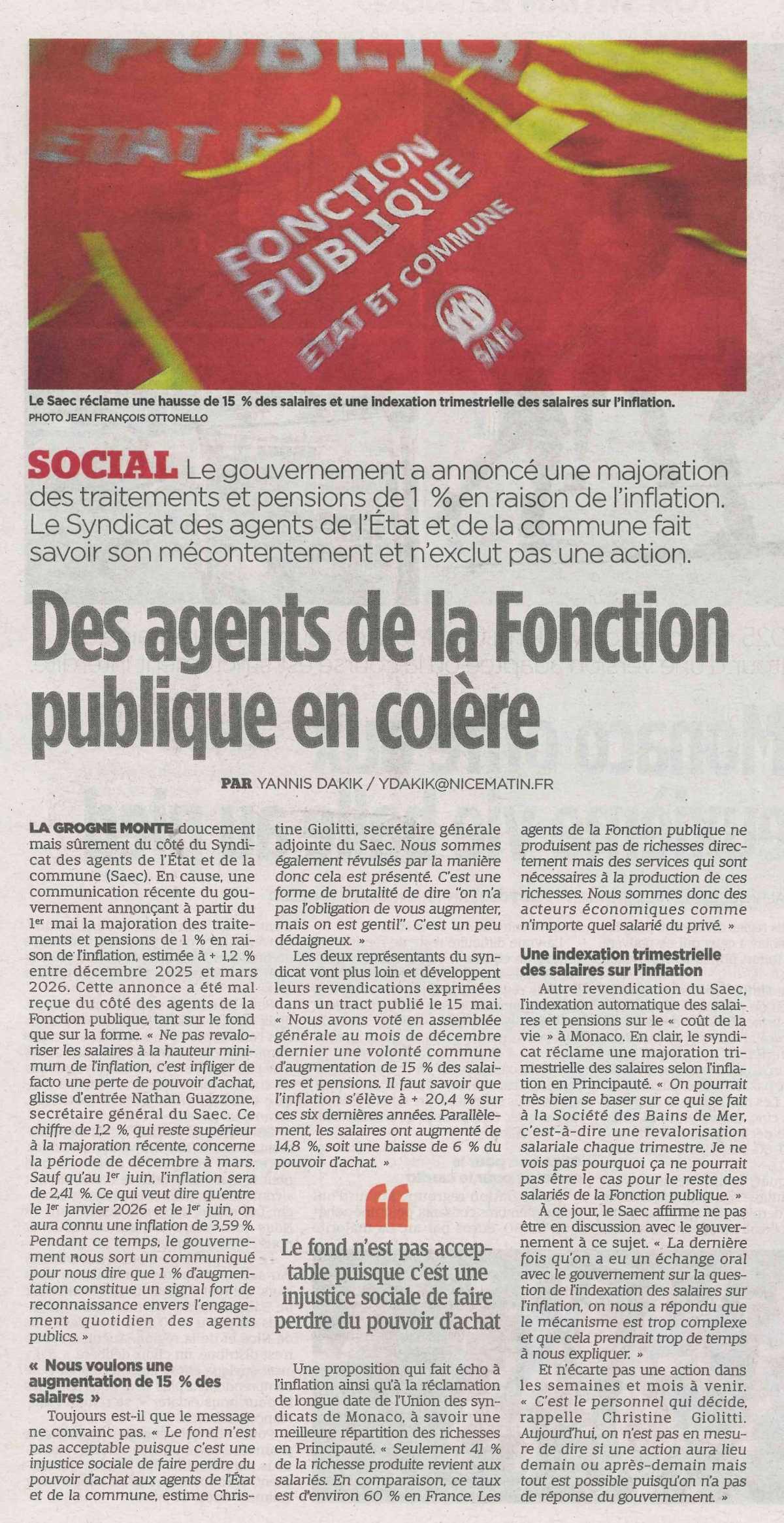 Des agents de la Fonction publique en colère