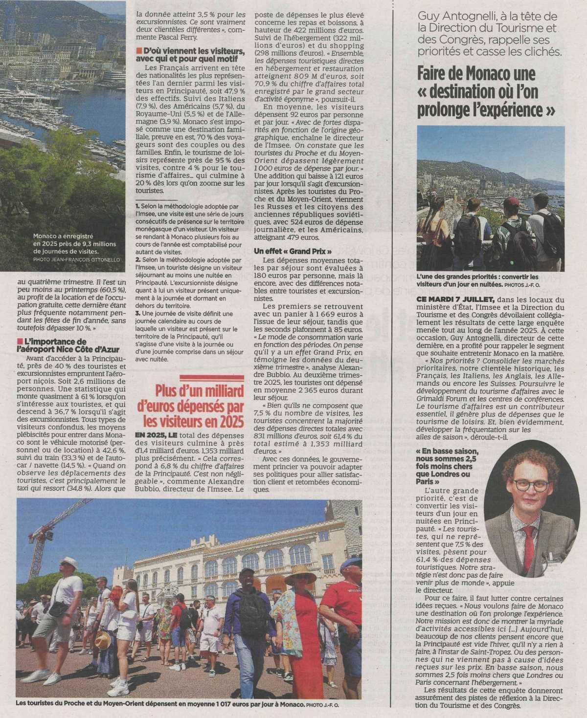 6,7 millions de visiteurs en 2025 à Monaco