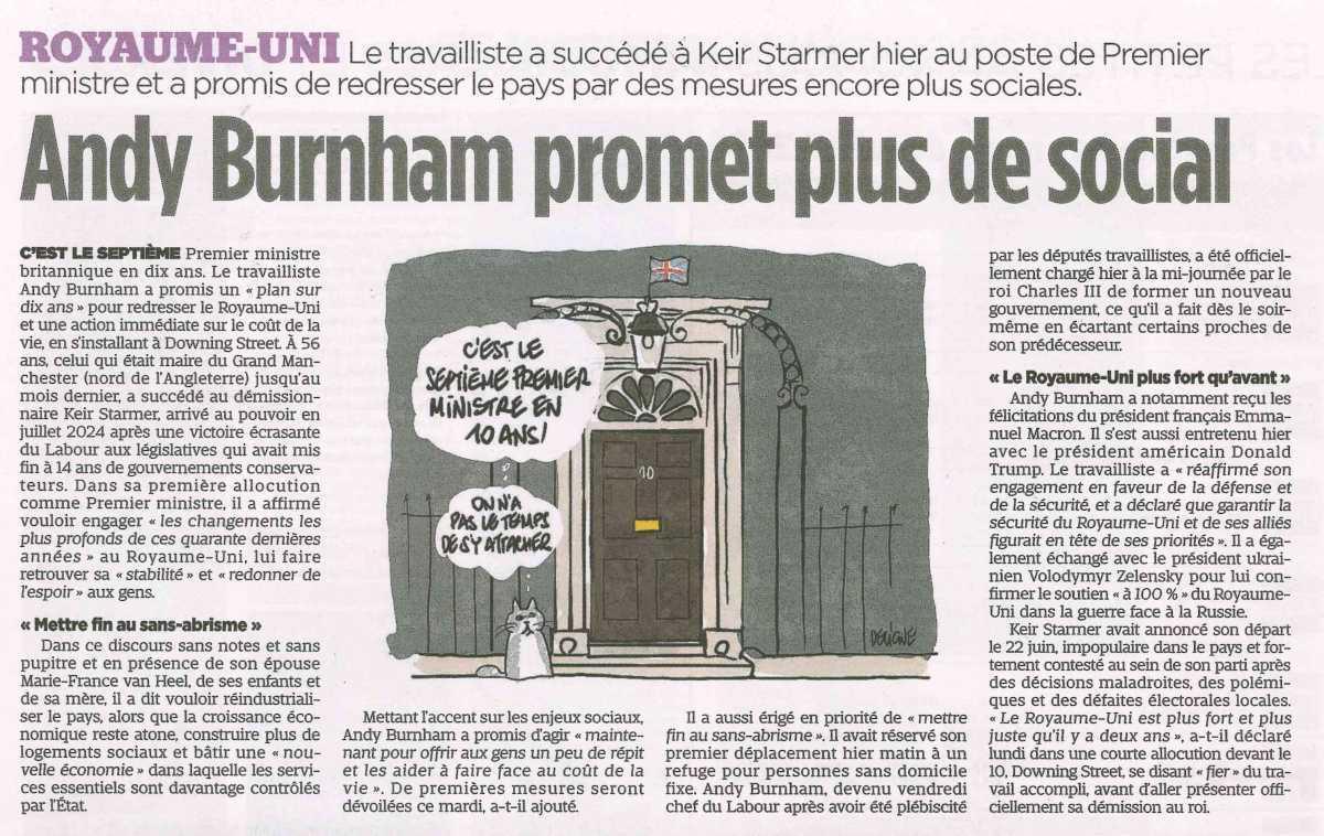 Andy BURNHAM promet plus de social