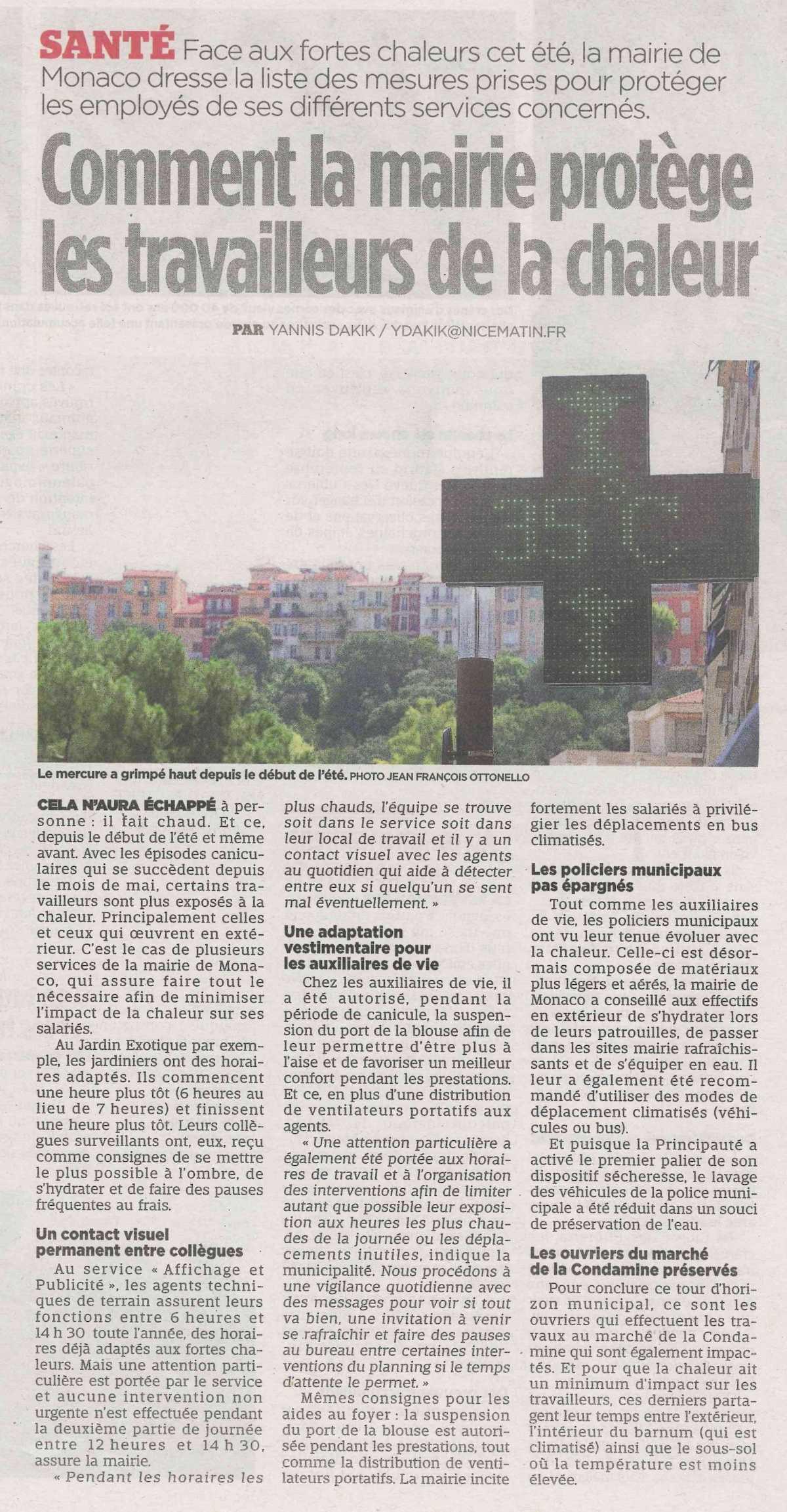Comment la mairie protège les travailleurs de la chaleur
