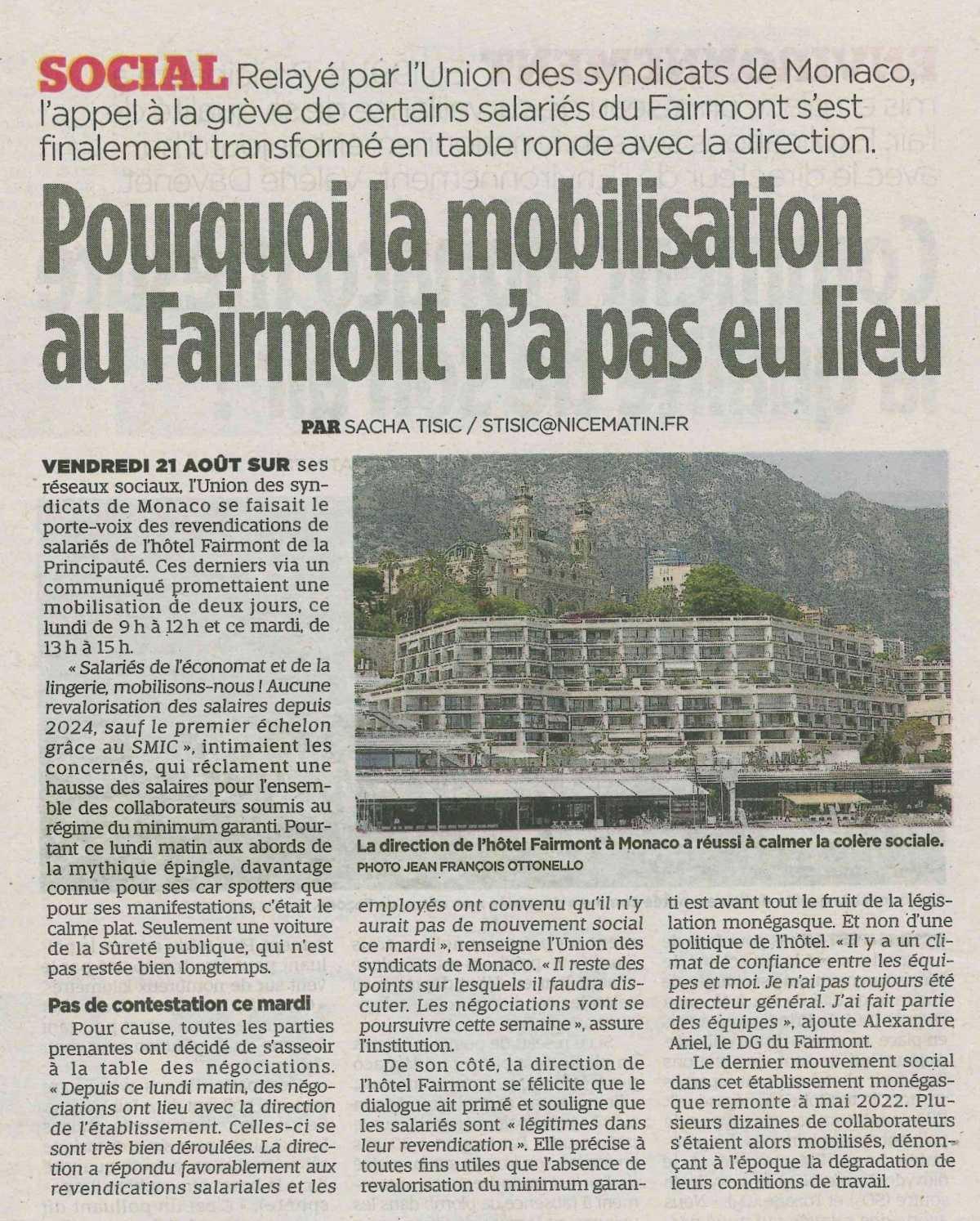 Pourquoi la mobilisation du Fairmont n'a pas eu lieu 