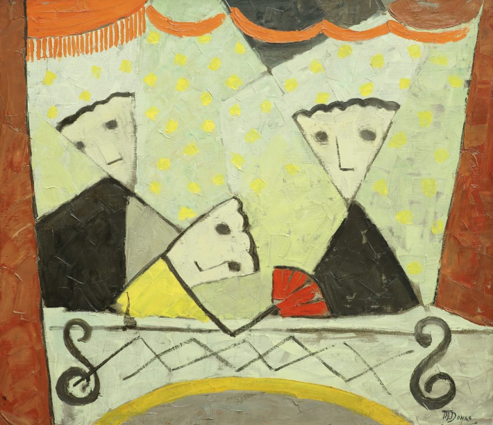 - Marthe Donas - « La loge » - 1954- huile sur toile- 70 x 80 cm- Collection privée.