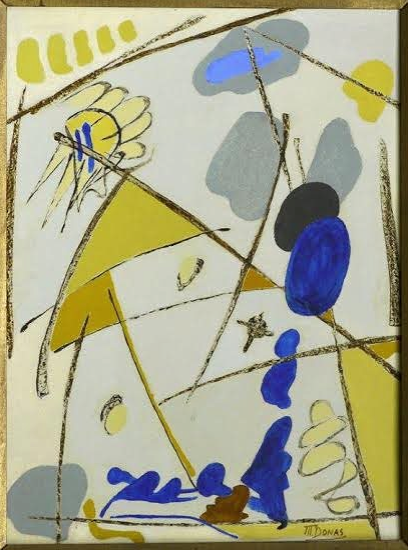 - Marthe Donas - « Intuition L » - 1957- huile sur carton- 42 x 33 cm- Collection privée.