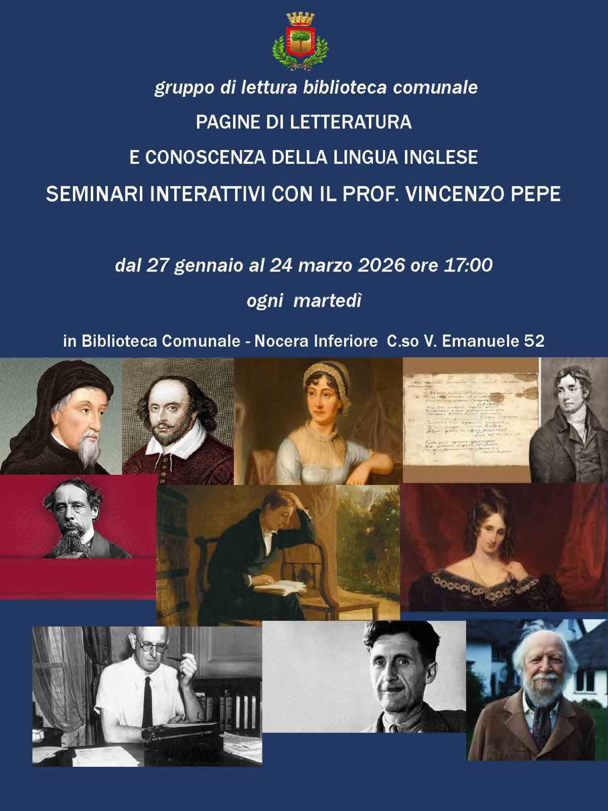 Pagine di Letteratura e Conoscenza della Lingua Inglese - Seminari Interattivi con il Prof. Vincenzo Pepe (inizio ore 17.00)