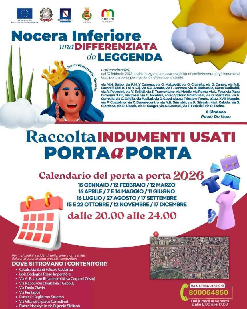 Raccolta indumenti usati porta a porta (dalle 20.00 alle 24.00)