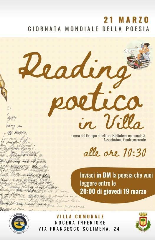Giornata Mondiale della Poesia - Reading poetico in Villa (dalle ore 10:30)