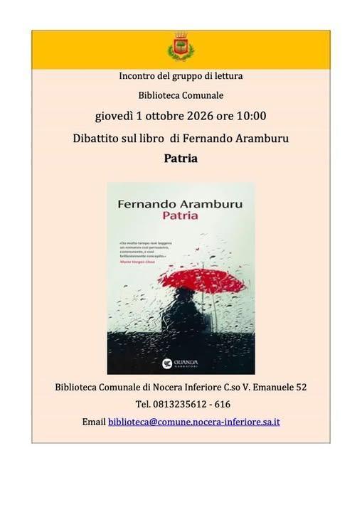 Dibattito sul libro di Fernando Aramburu "Patria" (inizio ore 10.00)