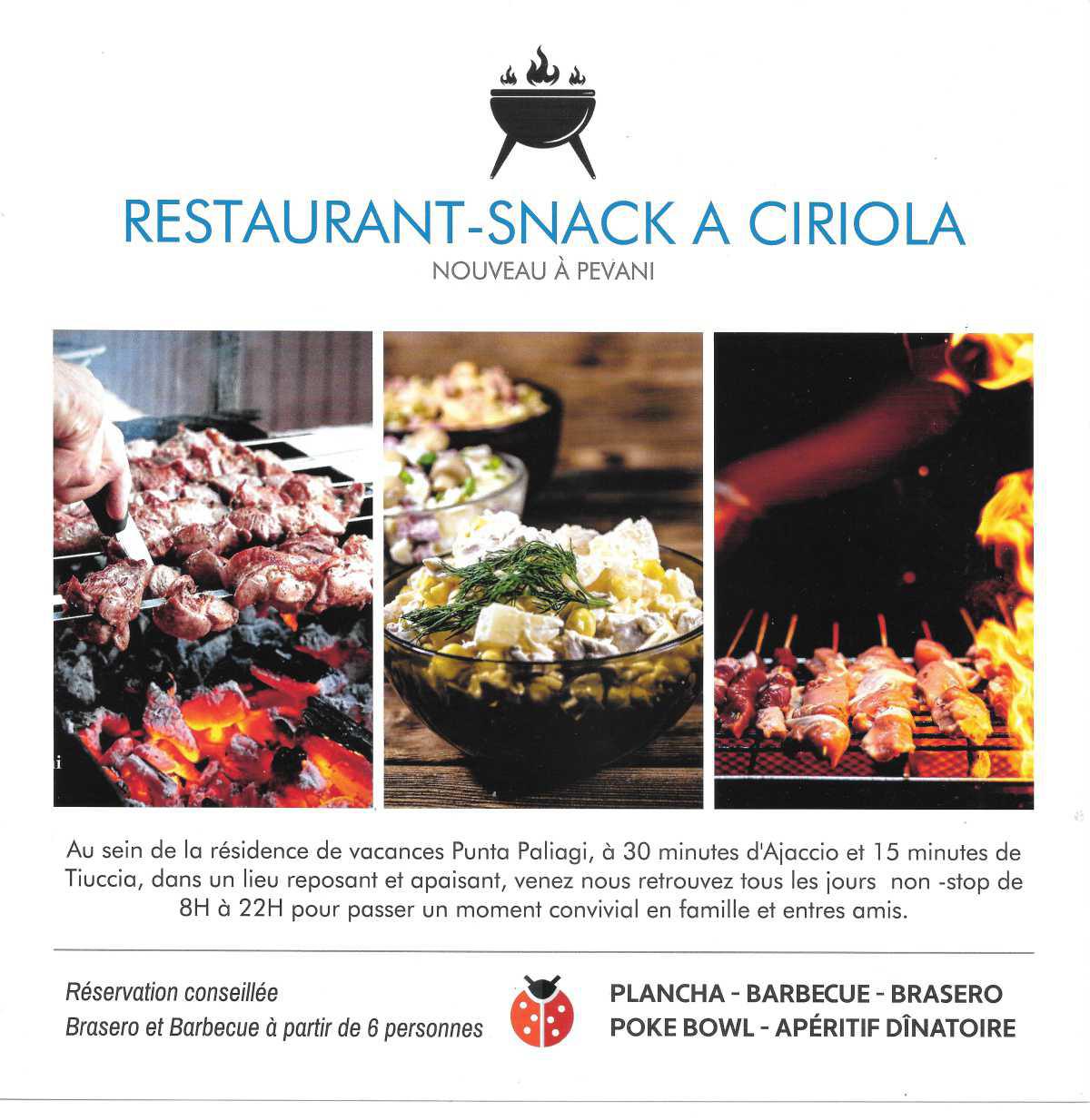 Événement à Pevani | Restaurant A Ciriola 