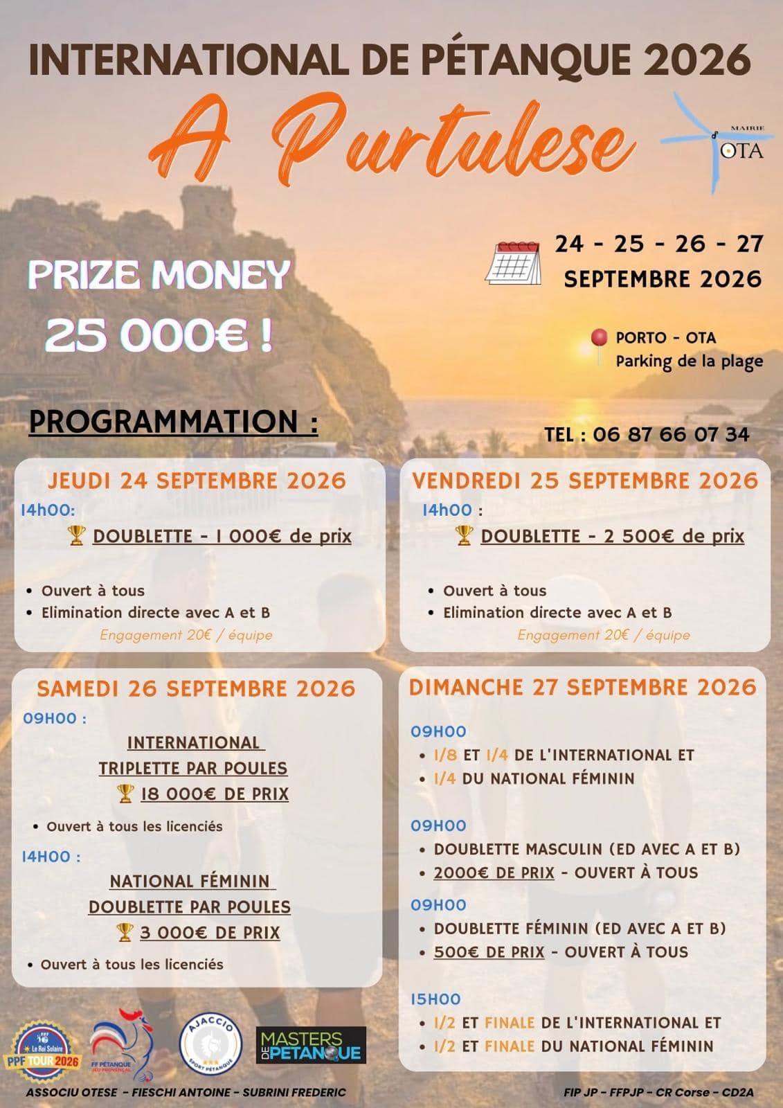 International de Pétanque à Porto-Ota ce week-end ! International de Pétanque à Porto-Ota ce week-end !