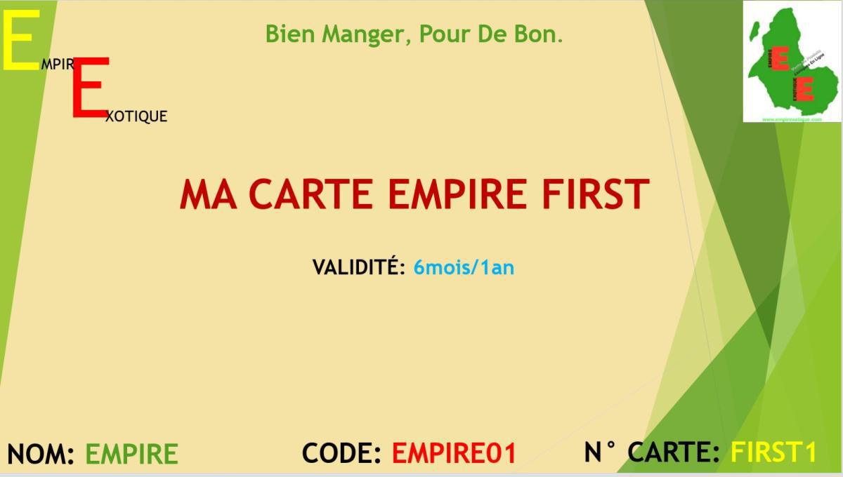 Carte Premium "EMPIRE FIRST"