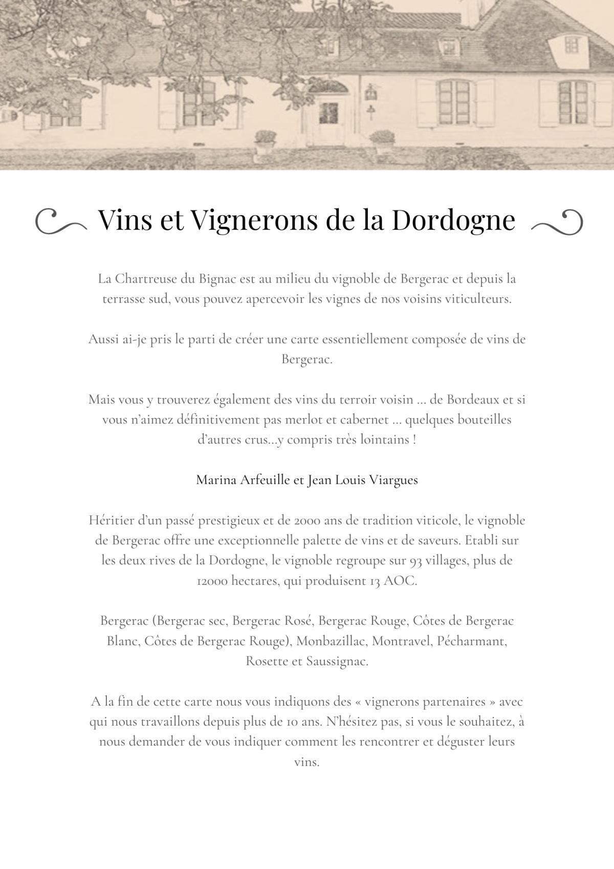 Carte des Vins