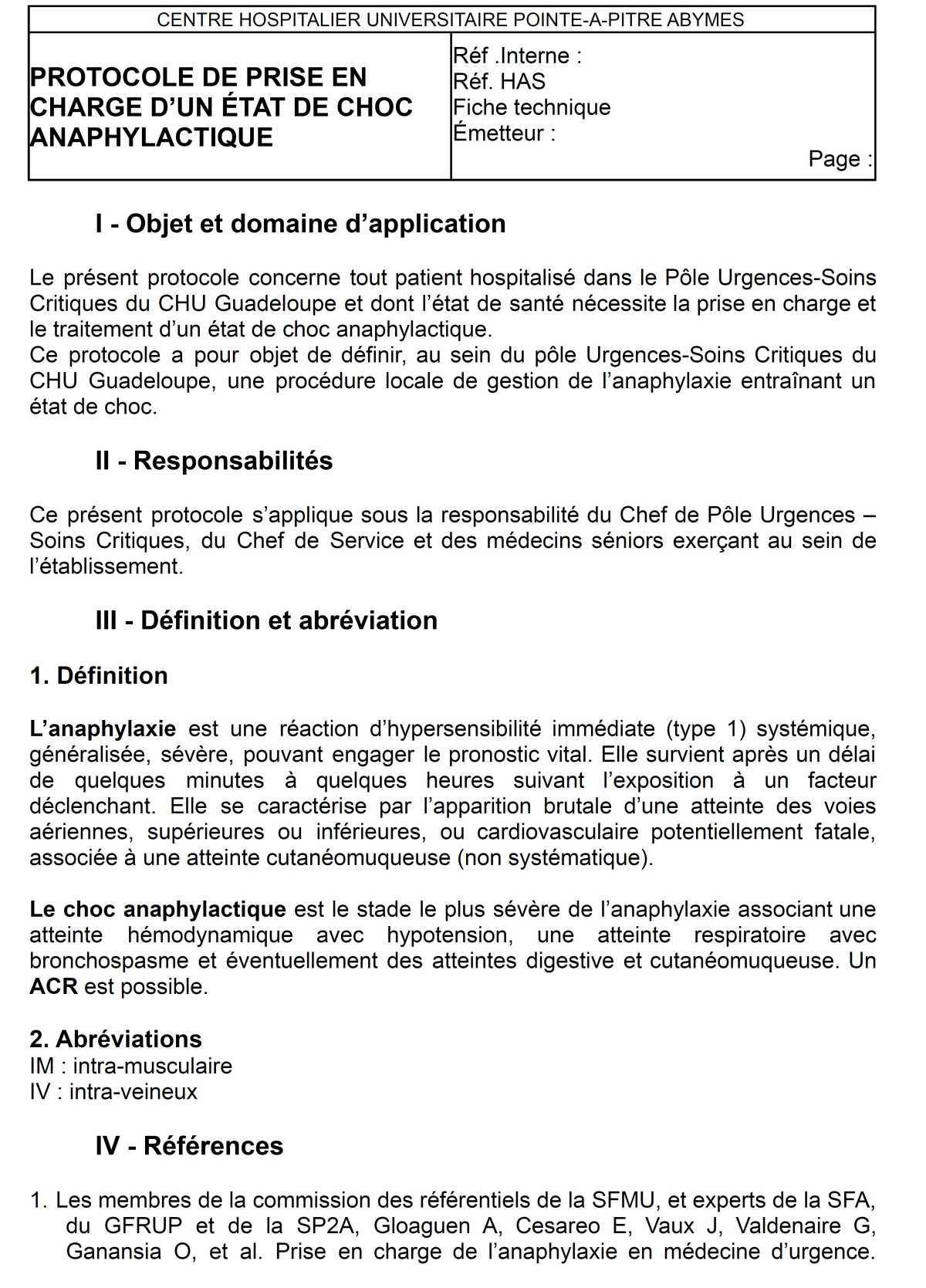 Choc Anaphylactique