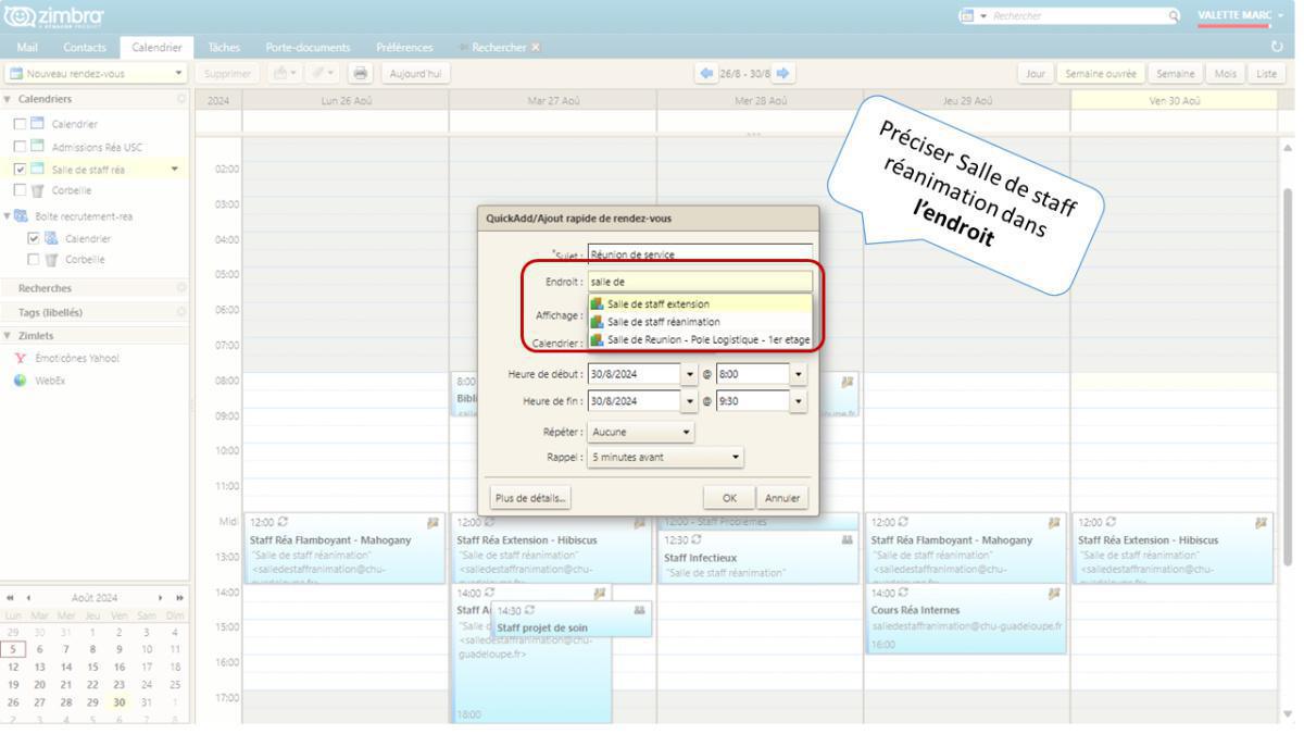 Tuto calendrier Zimbra