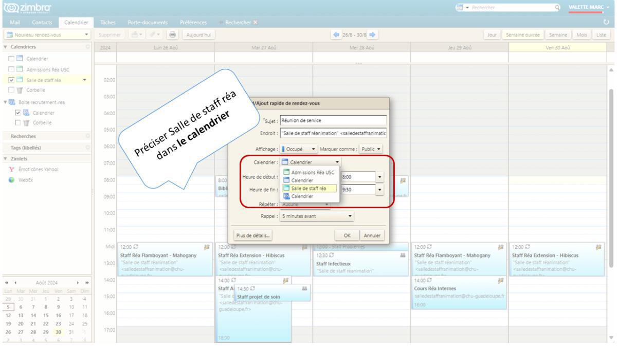 Tuto calendrier Zimbra