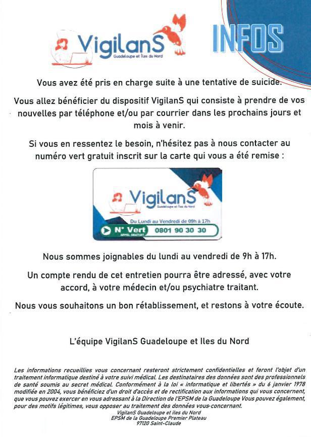 Tentative de suicide : Vigilans 