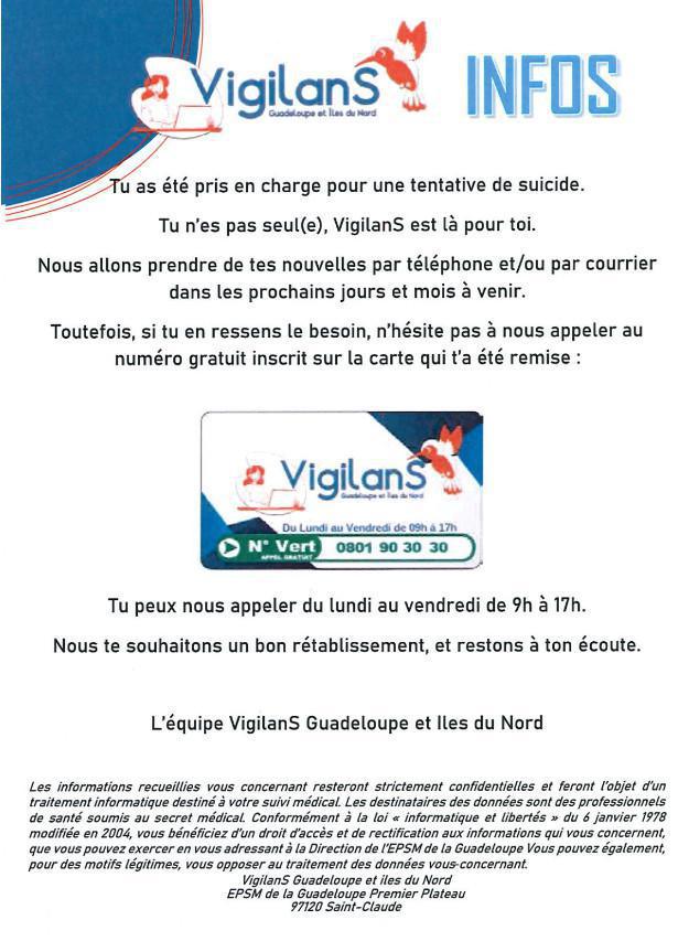Tentative de suicide : Vigilans 