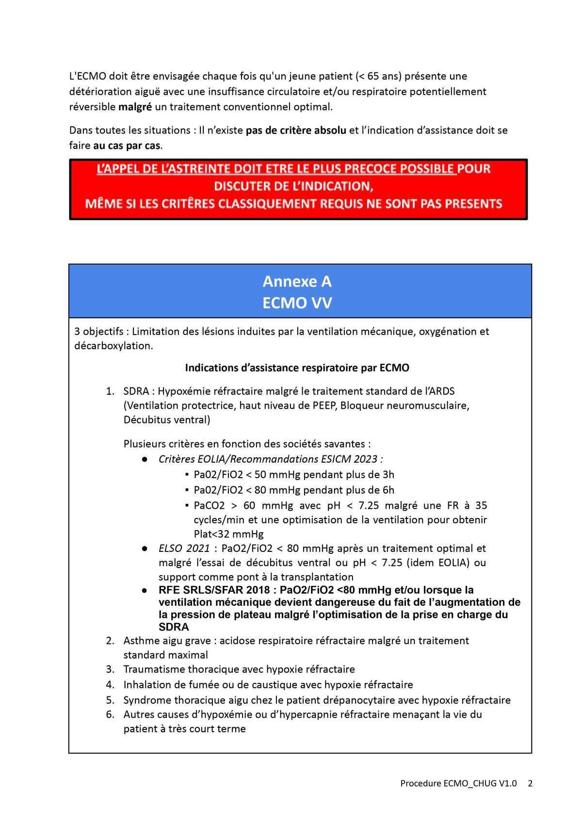 Procédure ECMO au CHUG
