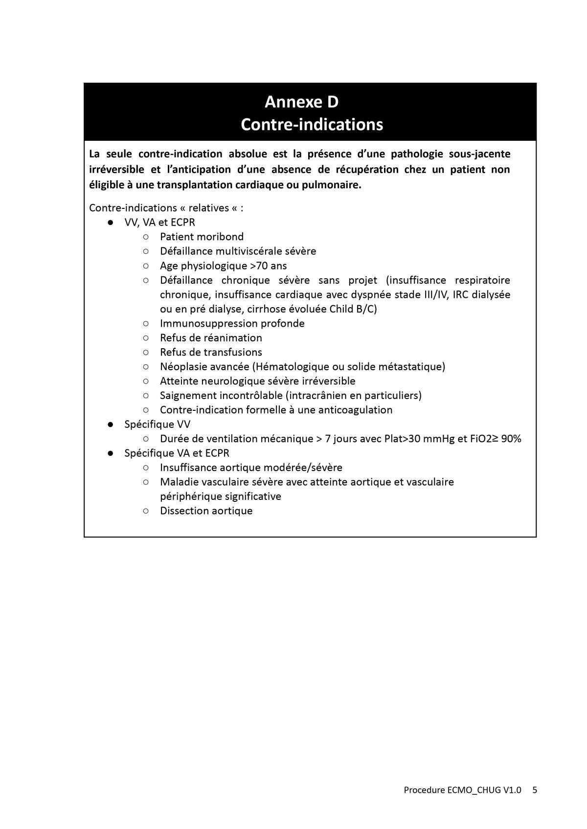 Procédure ECMO au CHUG