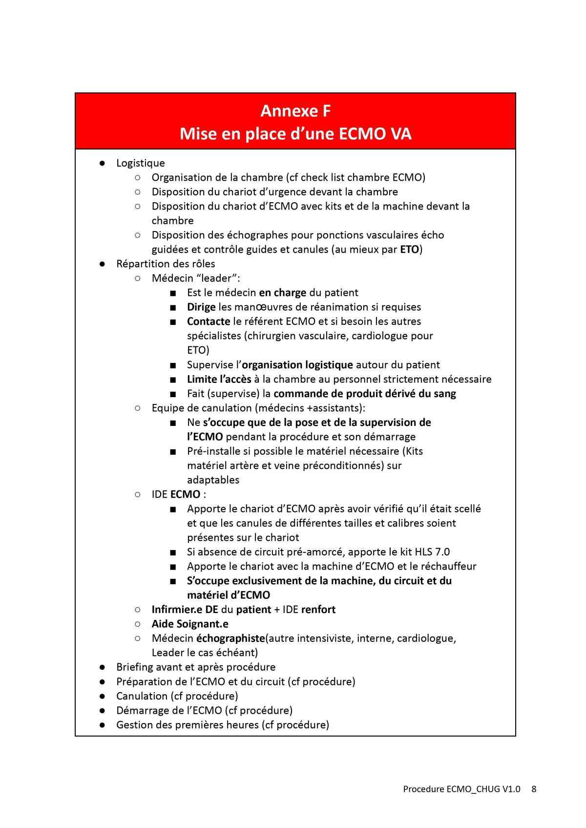 Procédure ECMO au CHUG