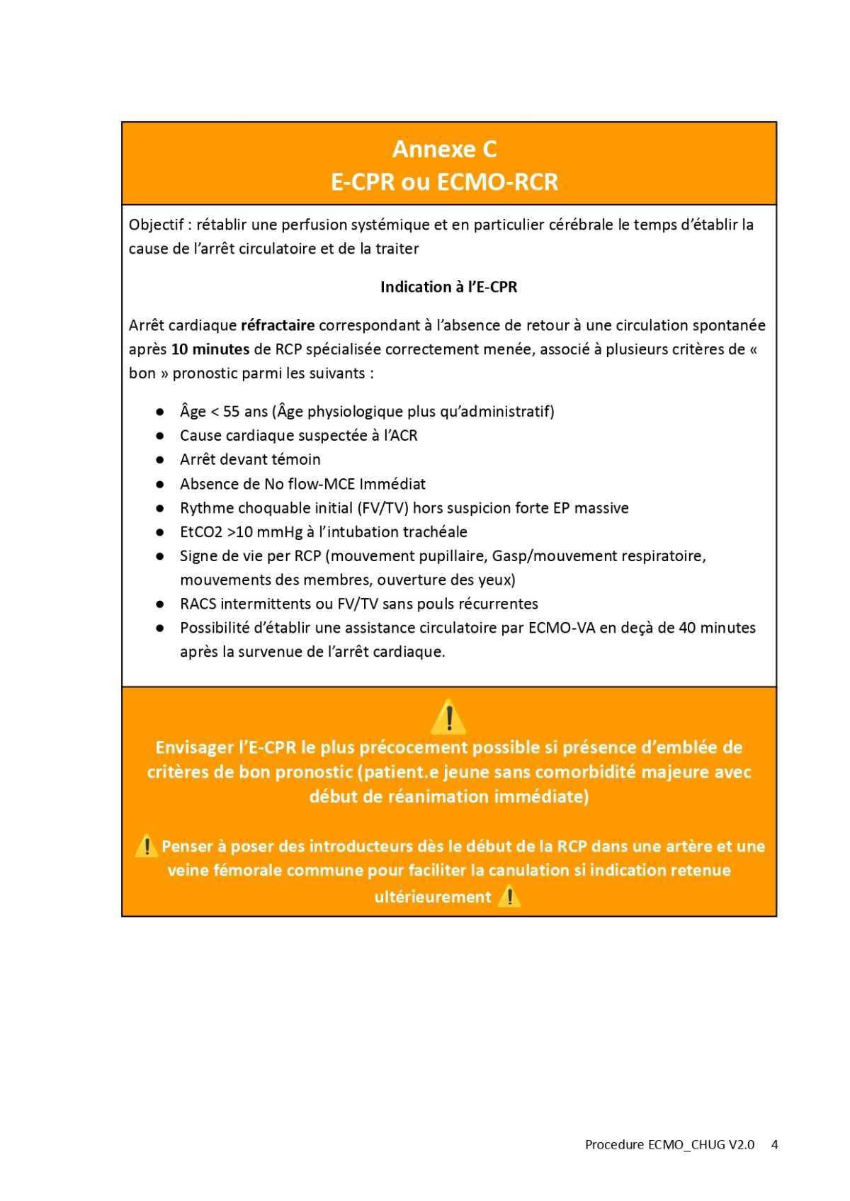 Procédure ECMO au CHUG