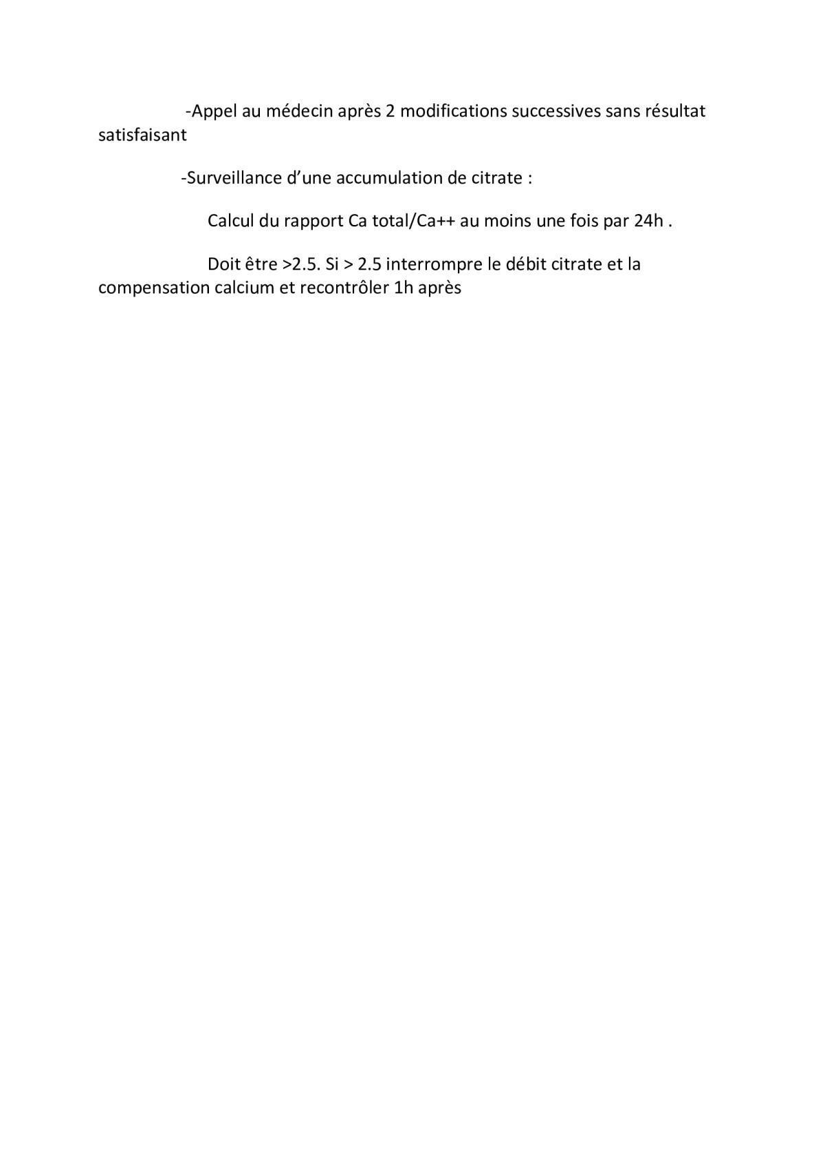 CVVH-Anticoagulation régionale pour Citrate