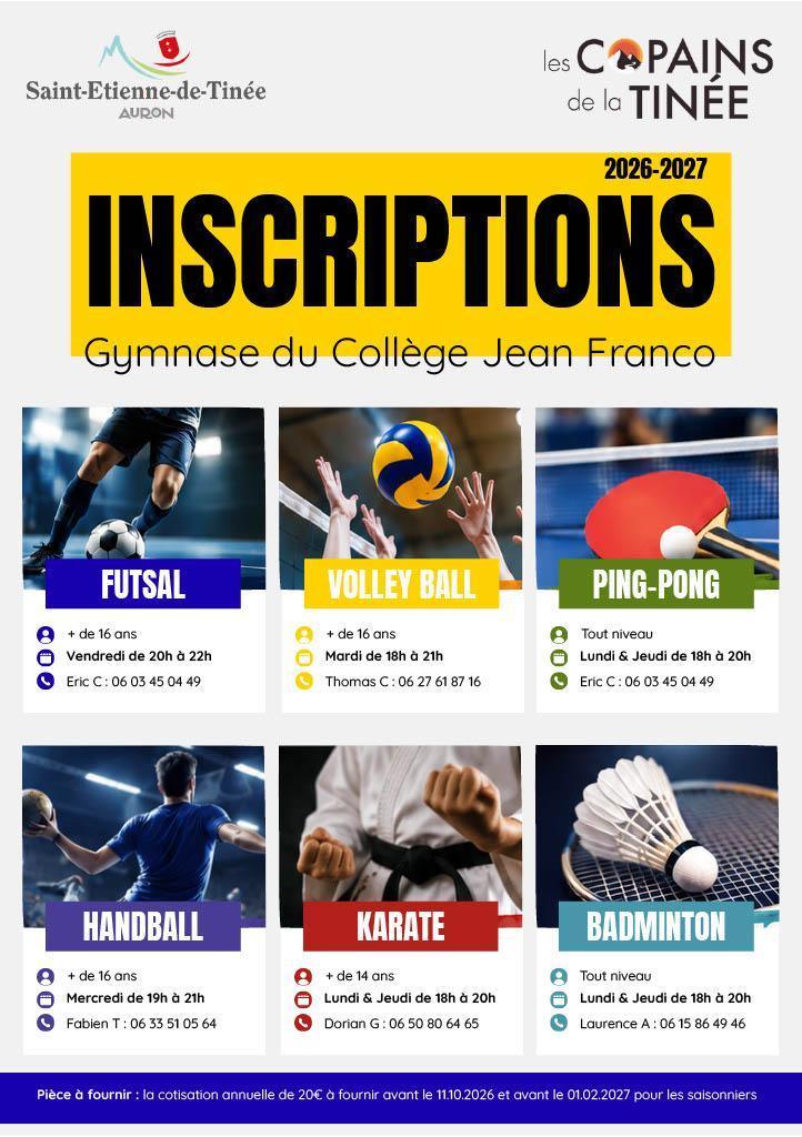 Volley Ball / Ping Pong / Badminton / Karaté / Futsal / Handball Volley Ball / Ping Pong / Badminton / Karaté / Futsal / Handball