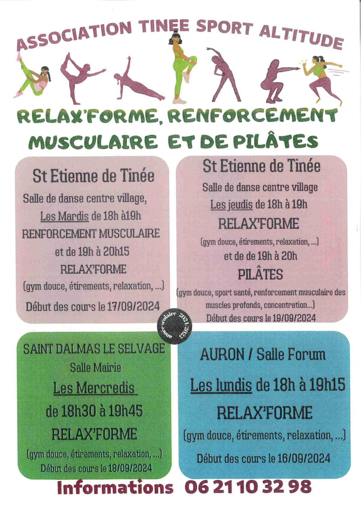 Relax'form - Renforcement musculaire - Pîlate 