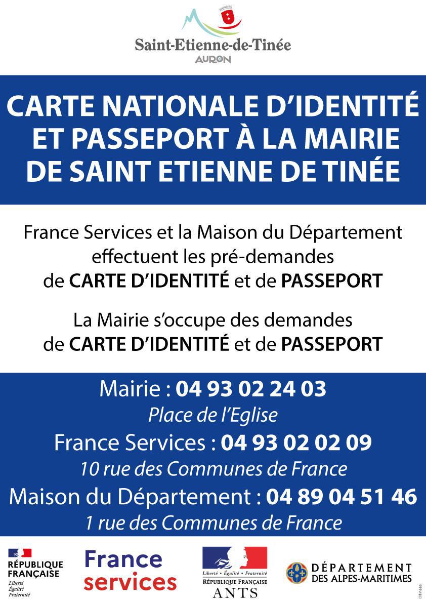 C'est Nouveau ! CNI et Passeport à St Etienne de Tinée
