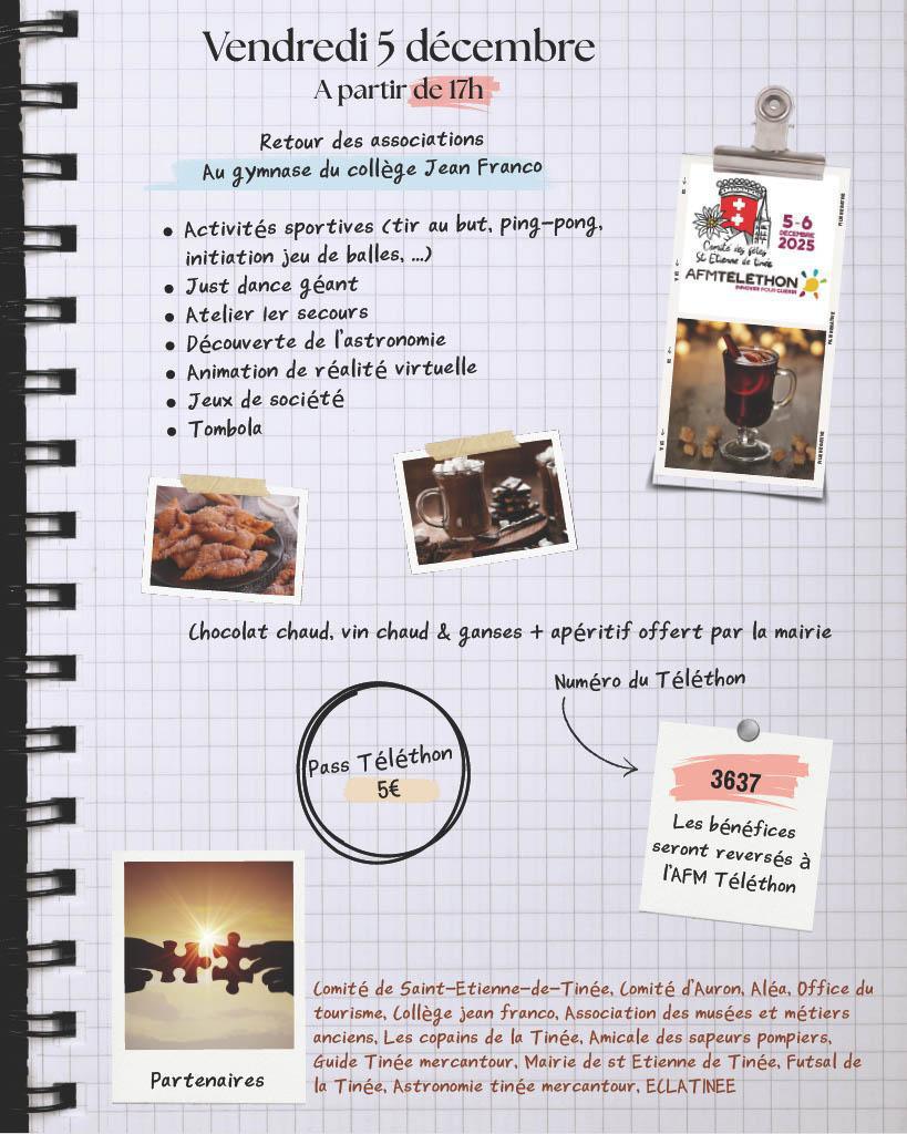 Mobilisons nous pour le Téléthon 5 et 6 décembre