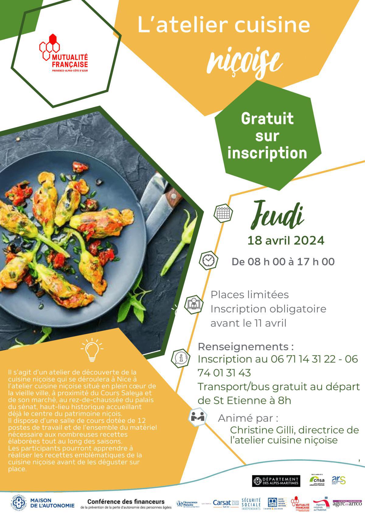 Atelier Cuisine Niçoise à Nice 18 avril