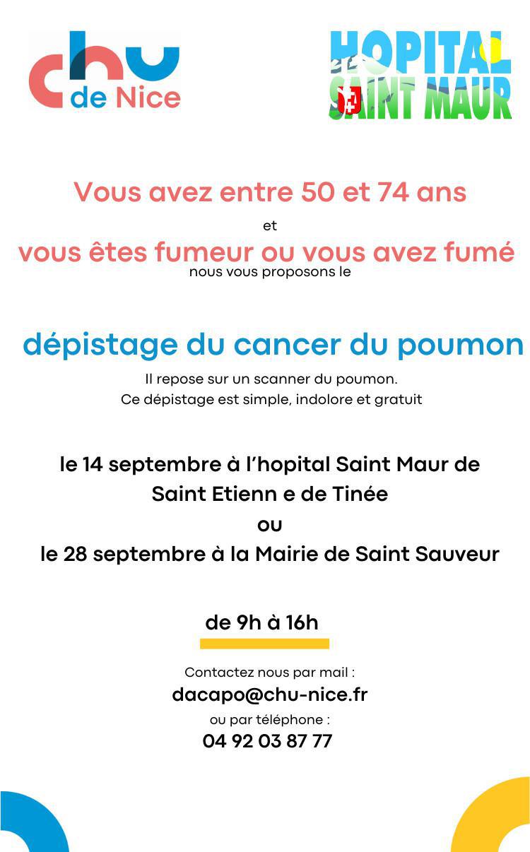 Dépistage du cancer du poumon 14 et 28 septembre