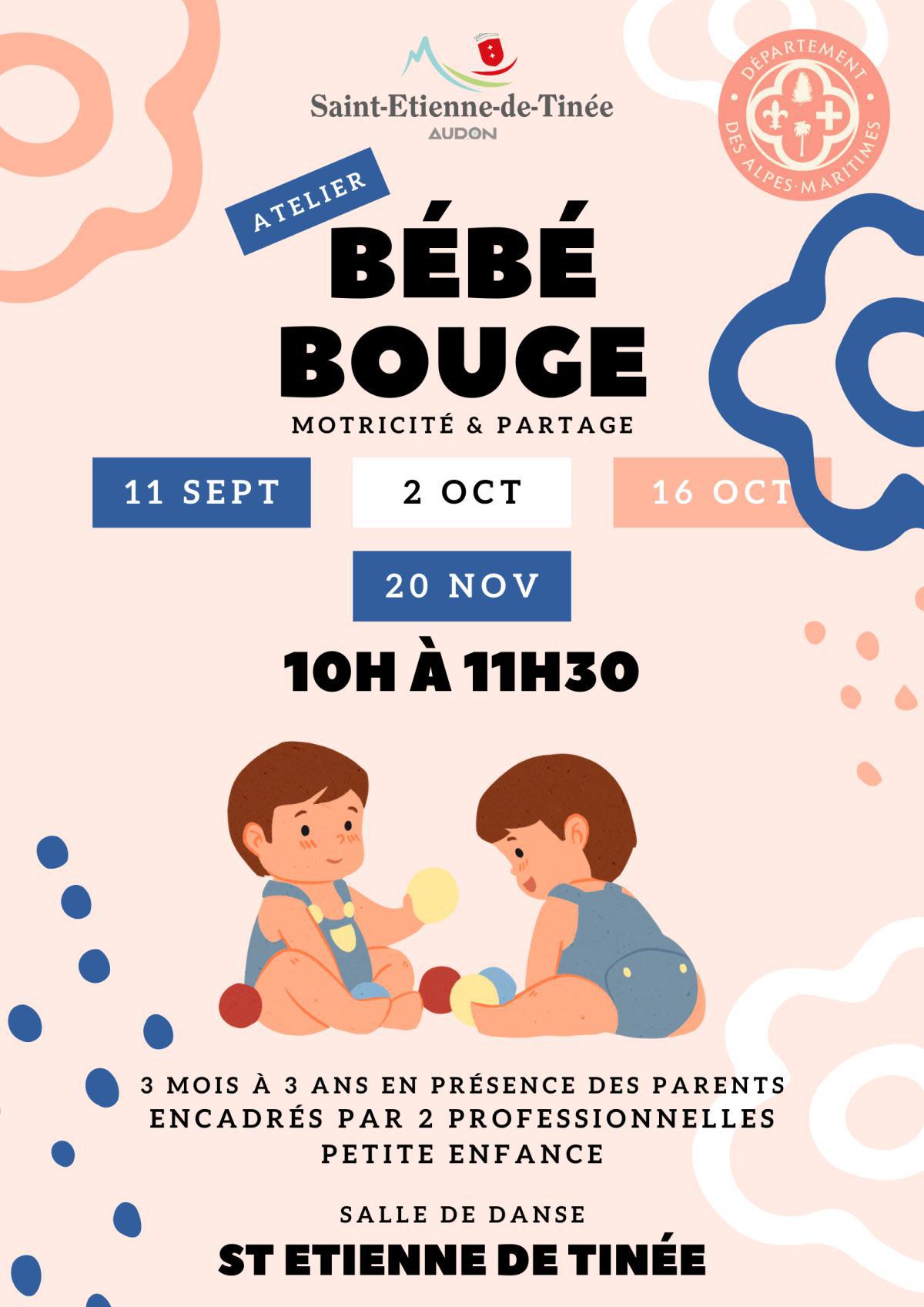 Atelier Bébé Bouge 11/09, 2/10, 16/10 et 20/11