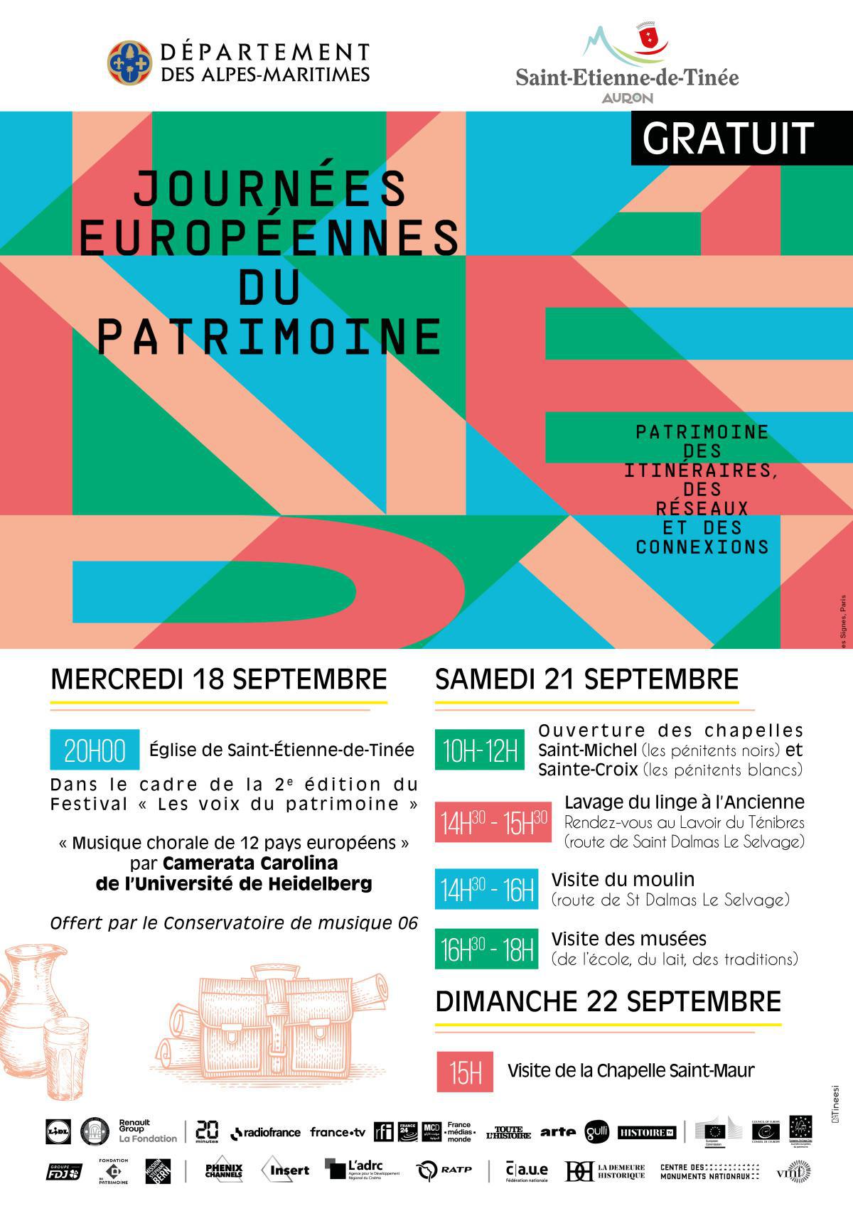 Journées Européennes du Patrimoine, 18, 21 et 22 septembre