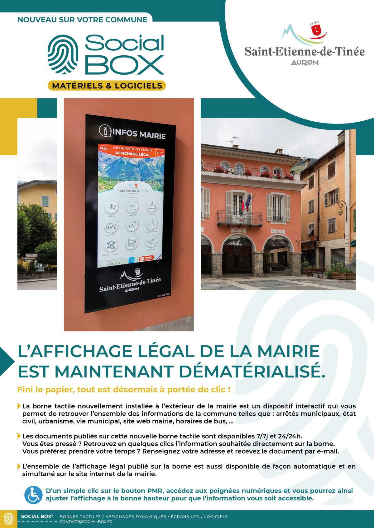 Affichage de la mairie dématérialisé