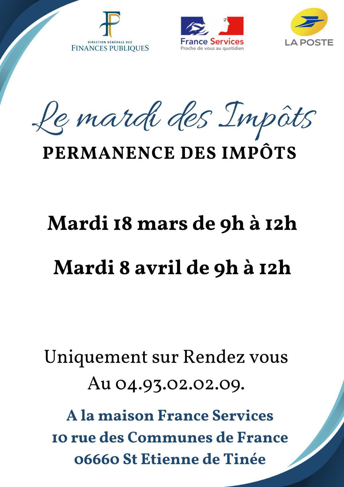 Permanence des impôts (les mardis)