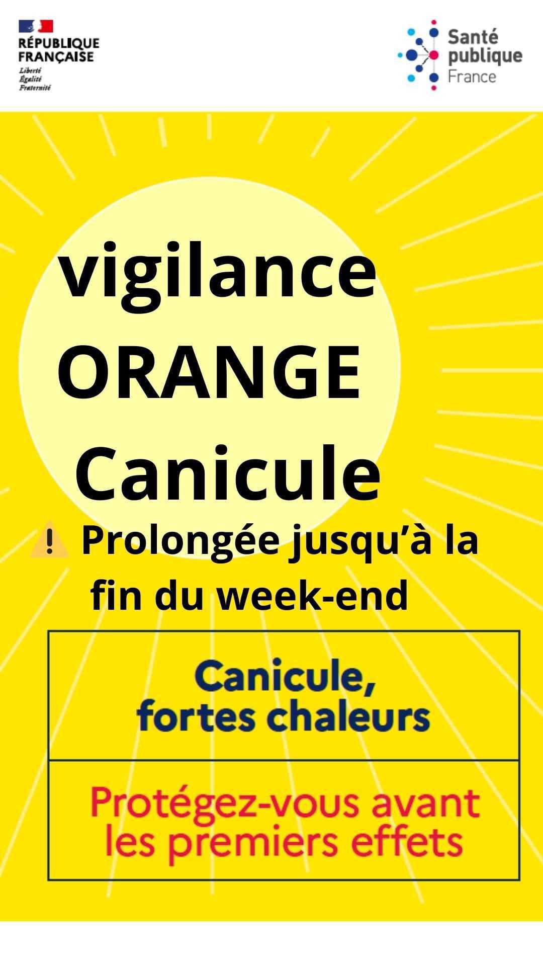 Vigilance ORANGE "Canicule" au 14 août