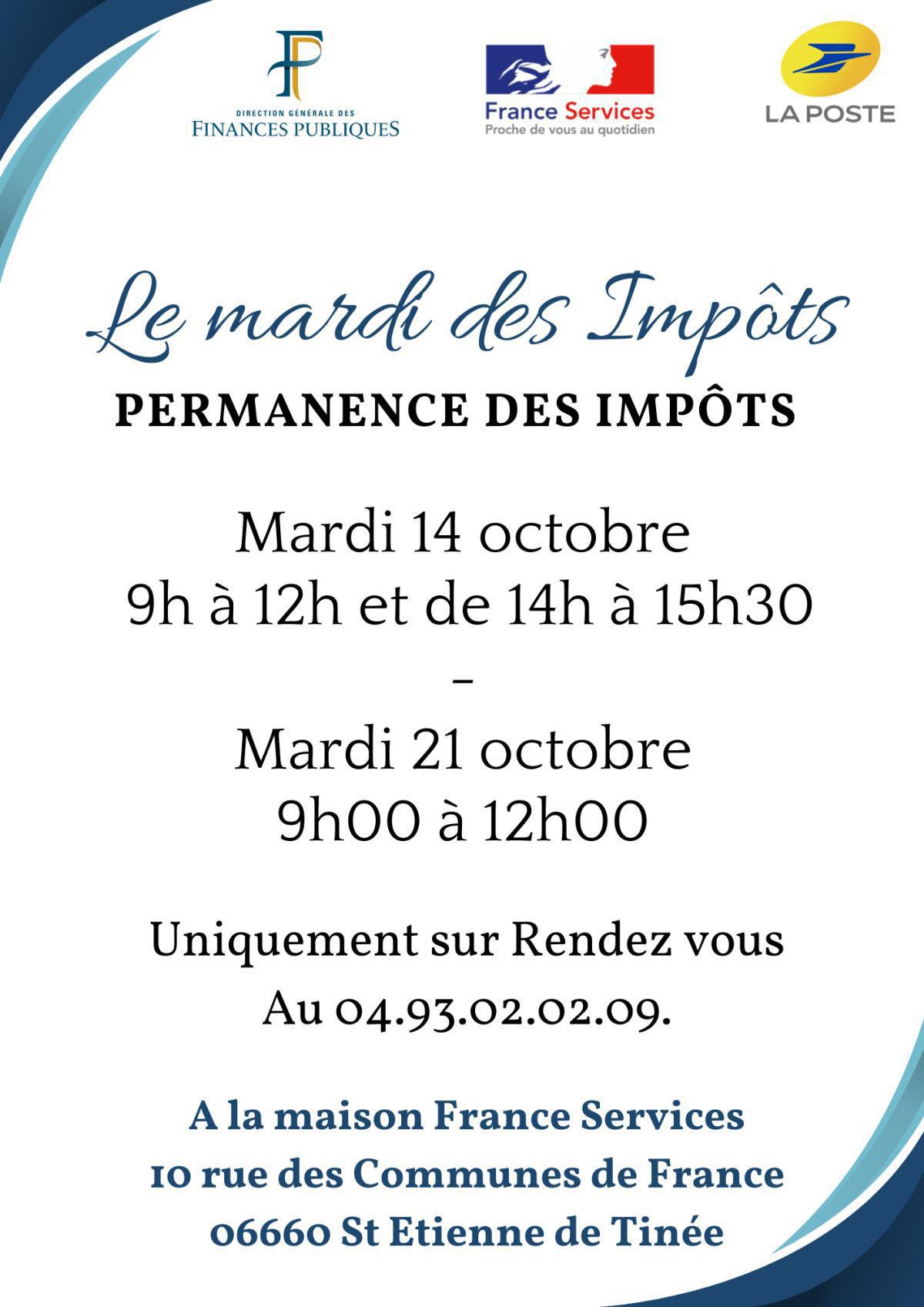 Permanence des impôts (les mardis)