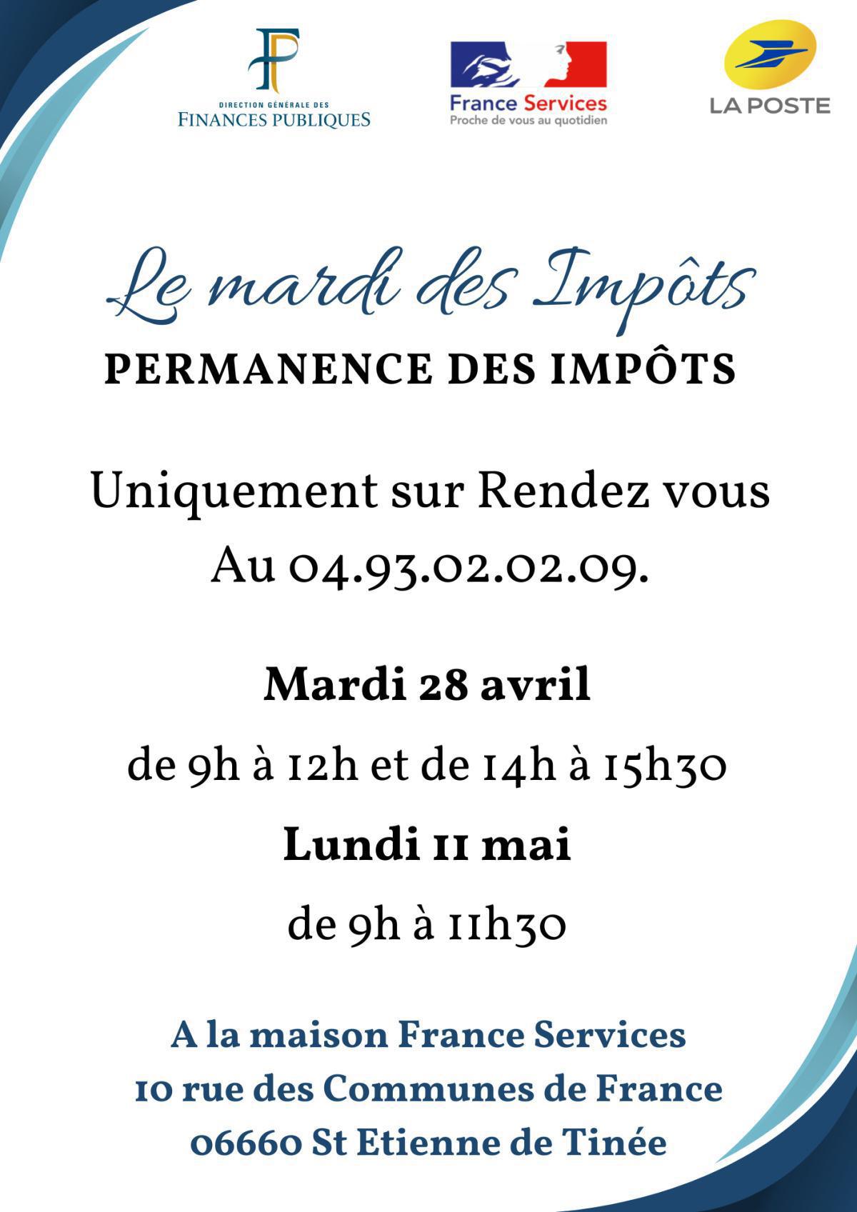 Permanence des impôts (les mardis)