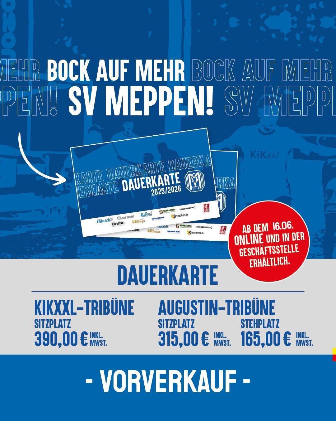 Der VVK für die Dauerkarten startet 