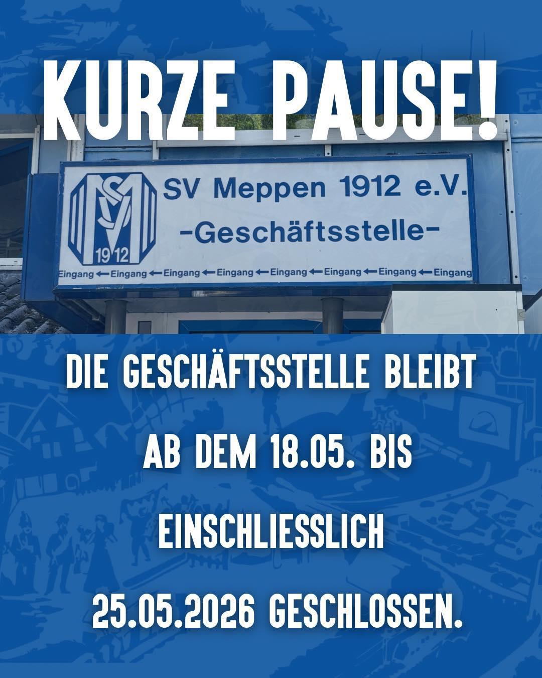 Kurze Pause - Geschäftsstelle in der KW20 geschlossen! Kurze Pause - Geschäftsstelle in der KW20 geschlossen!