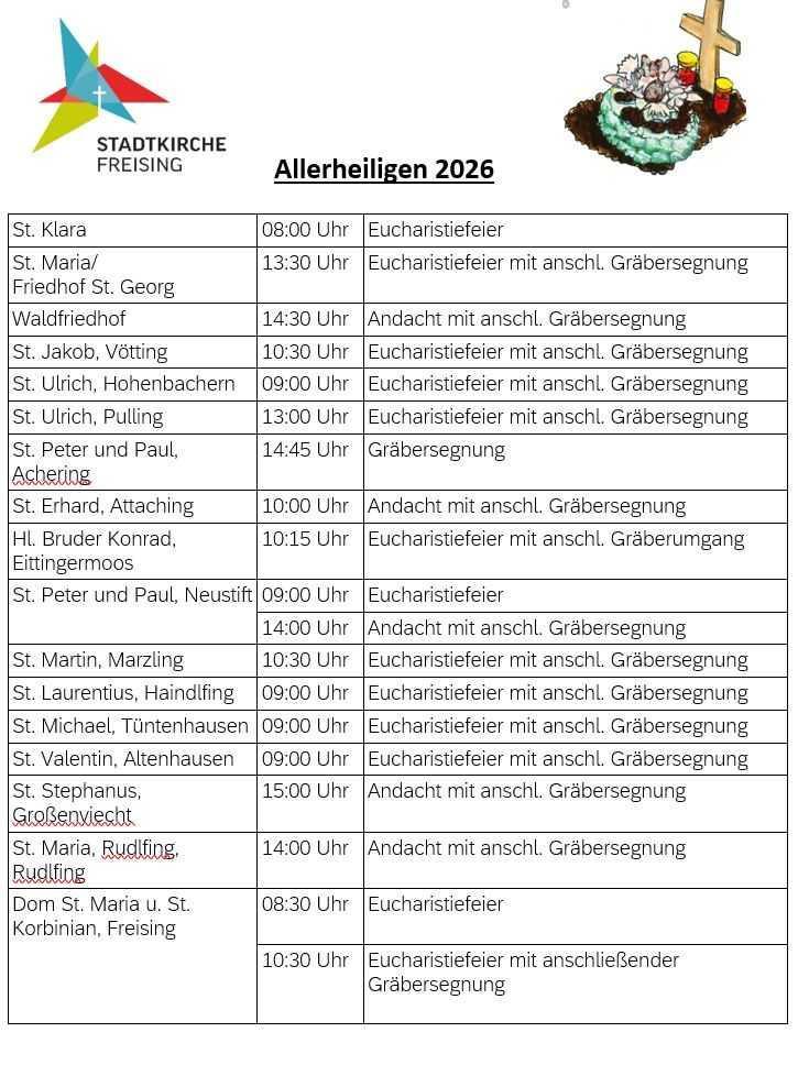 Gottesdienste an Allerheiligen