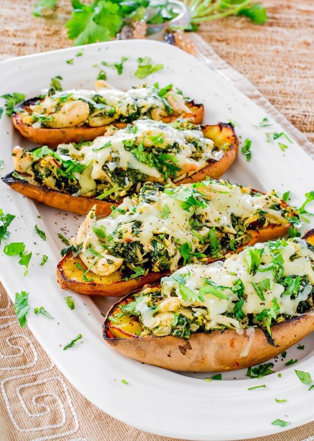 Greek Style Stuffed Potato Skins