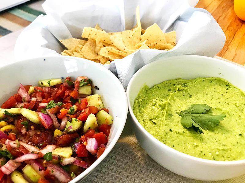 Greek Inspired Salsa & Guacamole